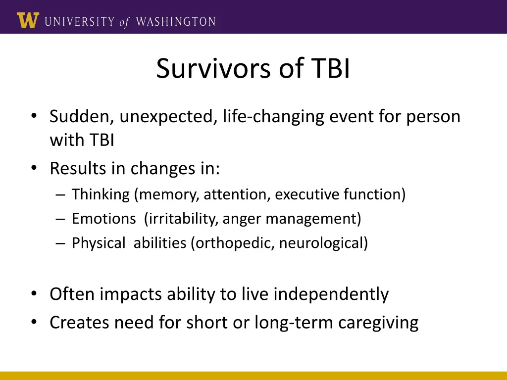 survivors of tbi