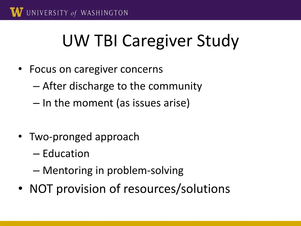 uw tbi caregiver study