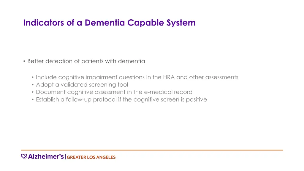 indicators of a dementia capable system