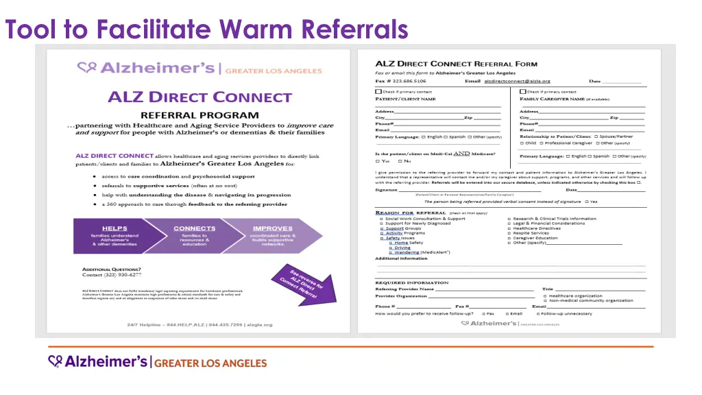 tool to facilitate warm referrals