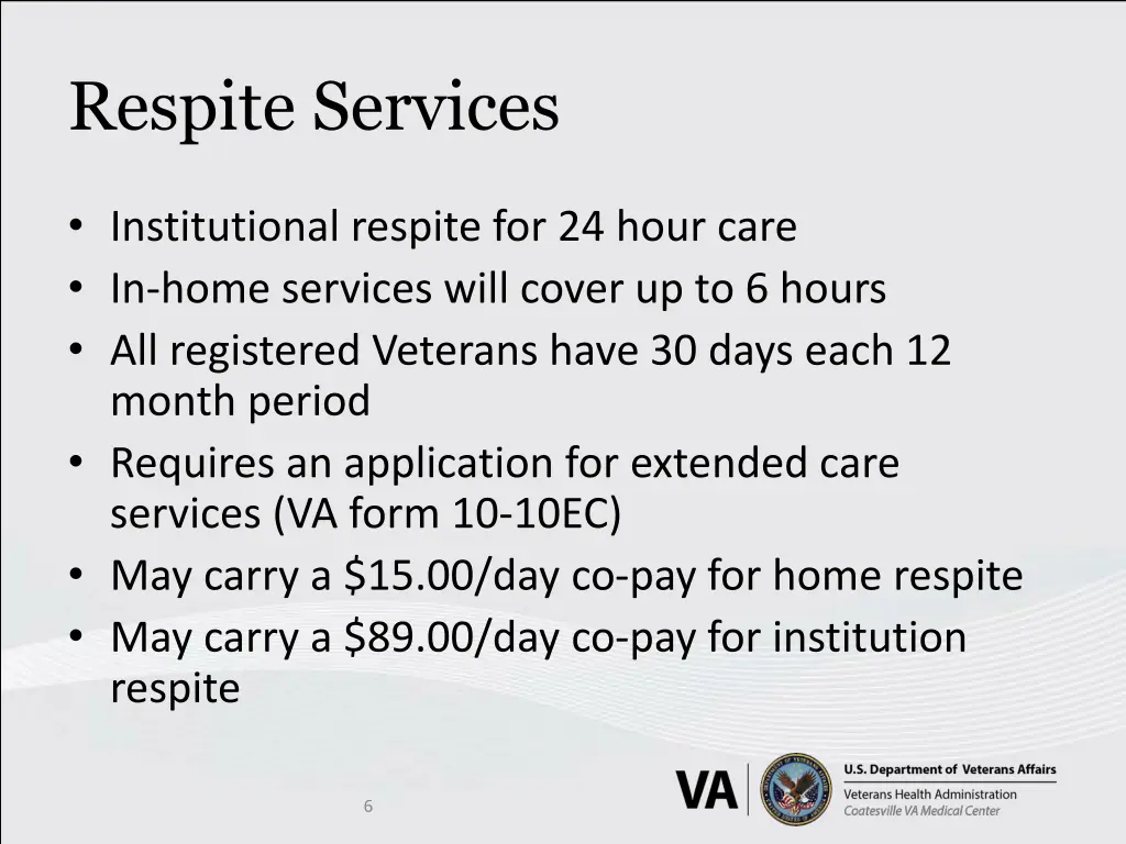 respite services