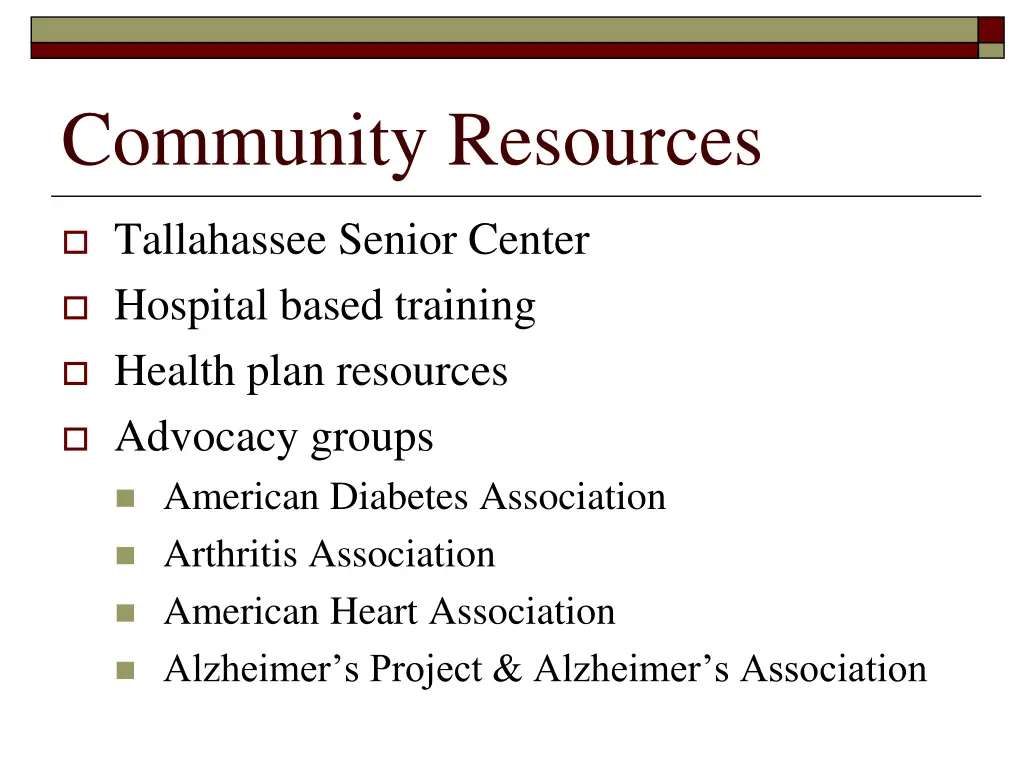 community resources