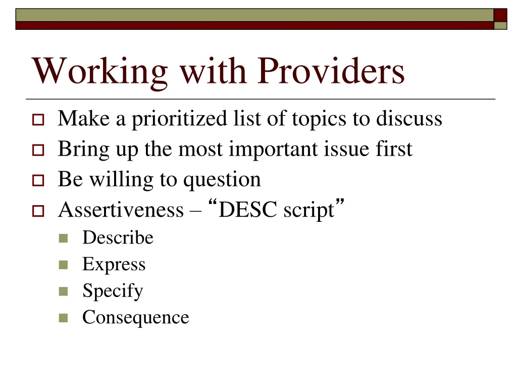 working with providers