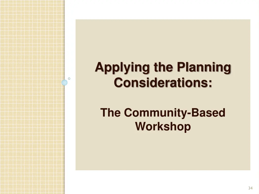 applying the planning considerations