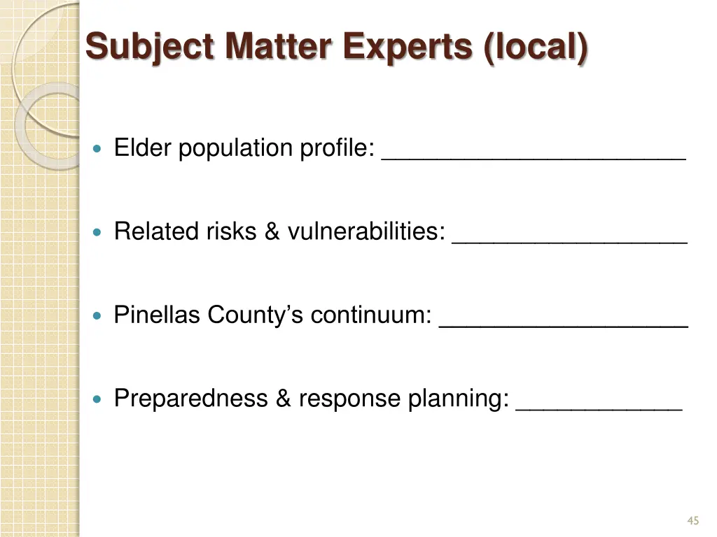 subject matter experts local