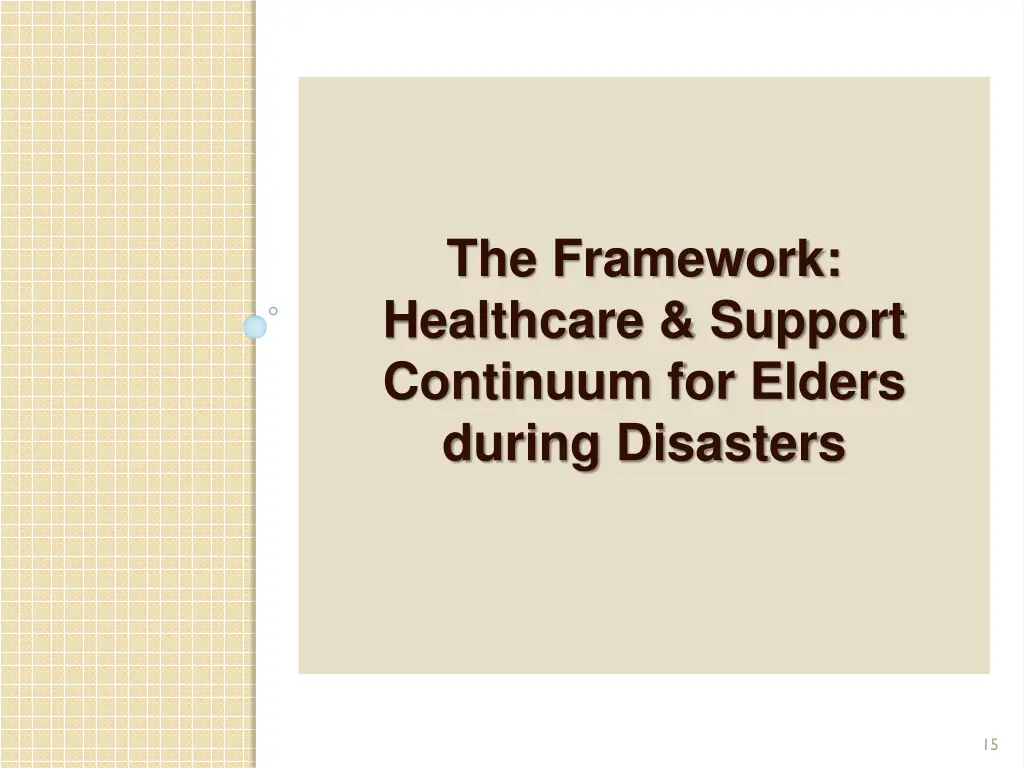 the framework healthcare support continuum