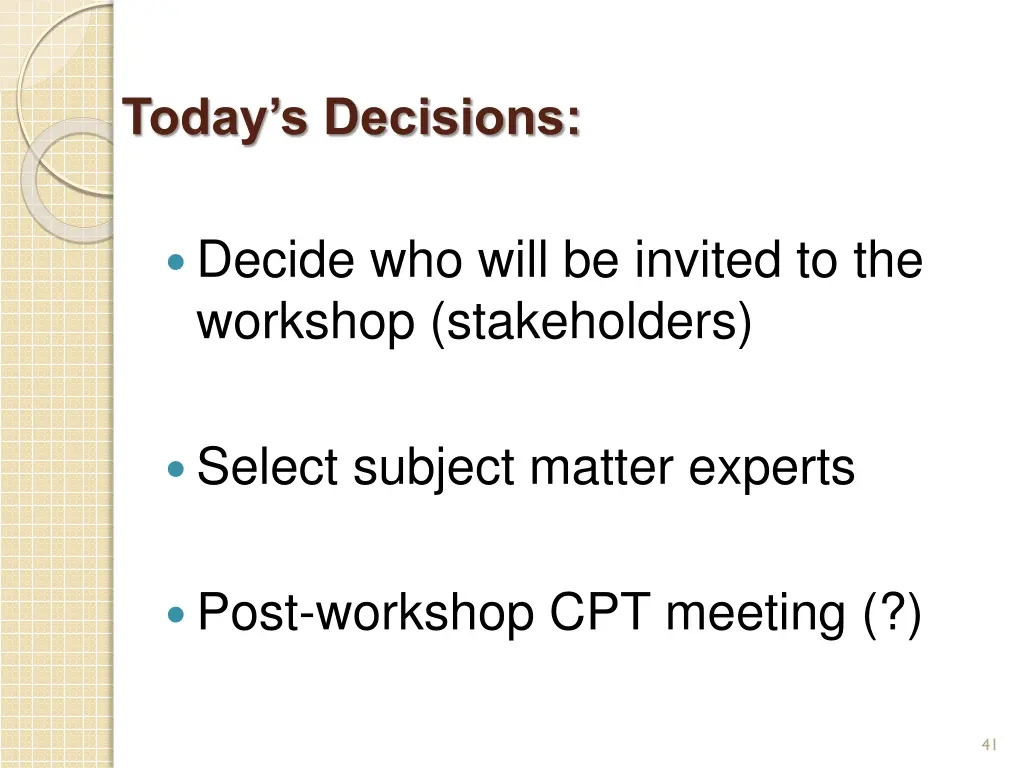 today s decisions