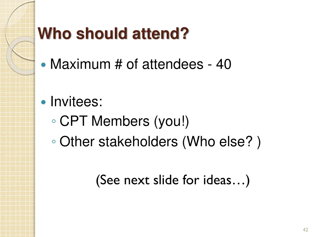 who should attend