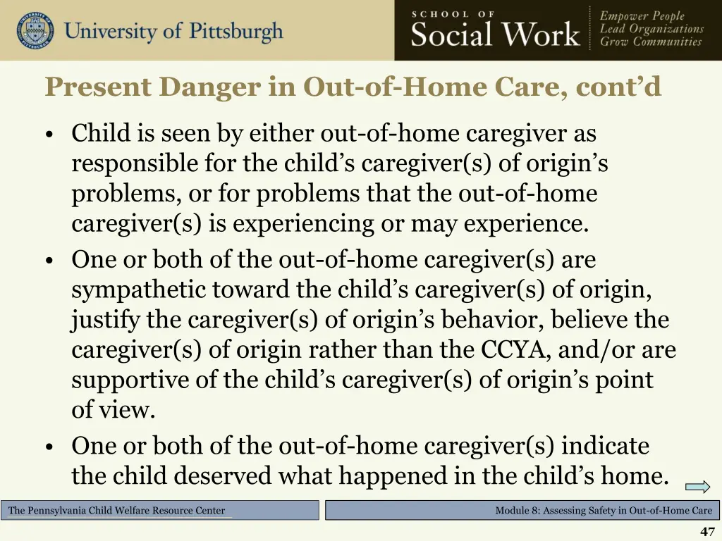 present danger in out of home care cont d 3