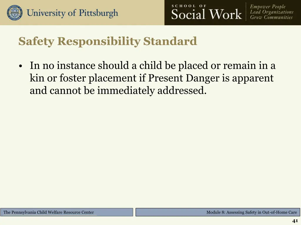 safety responsibility standard