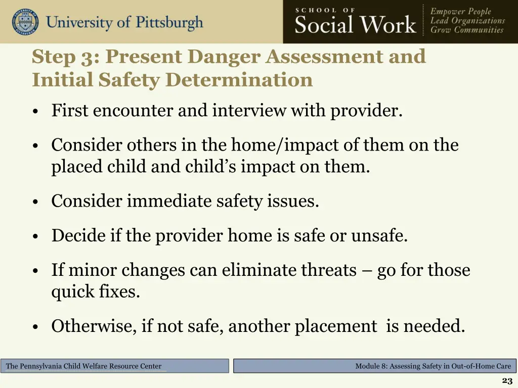 step 3 present danger assessment and initial