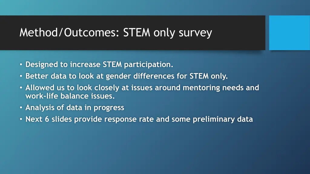 method outcomes stem only survey