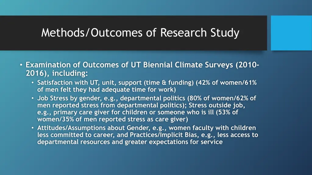 methods outcomes of research study