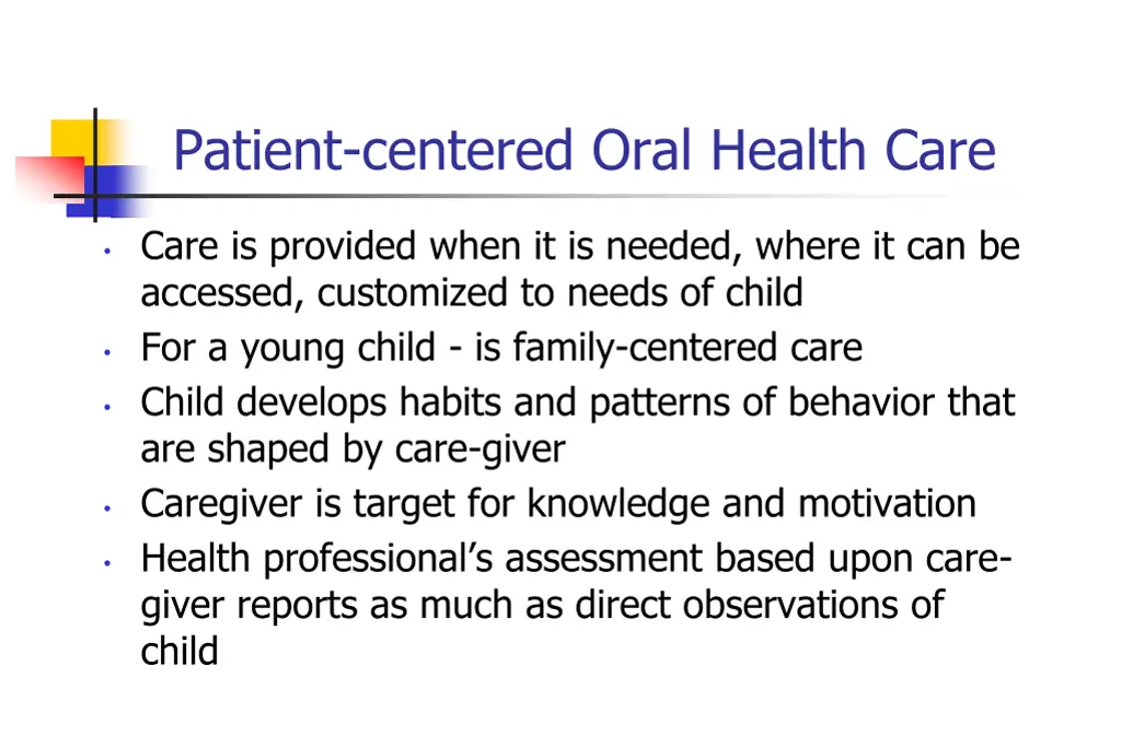 patient centered oral health care