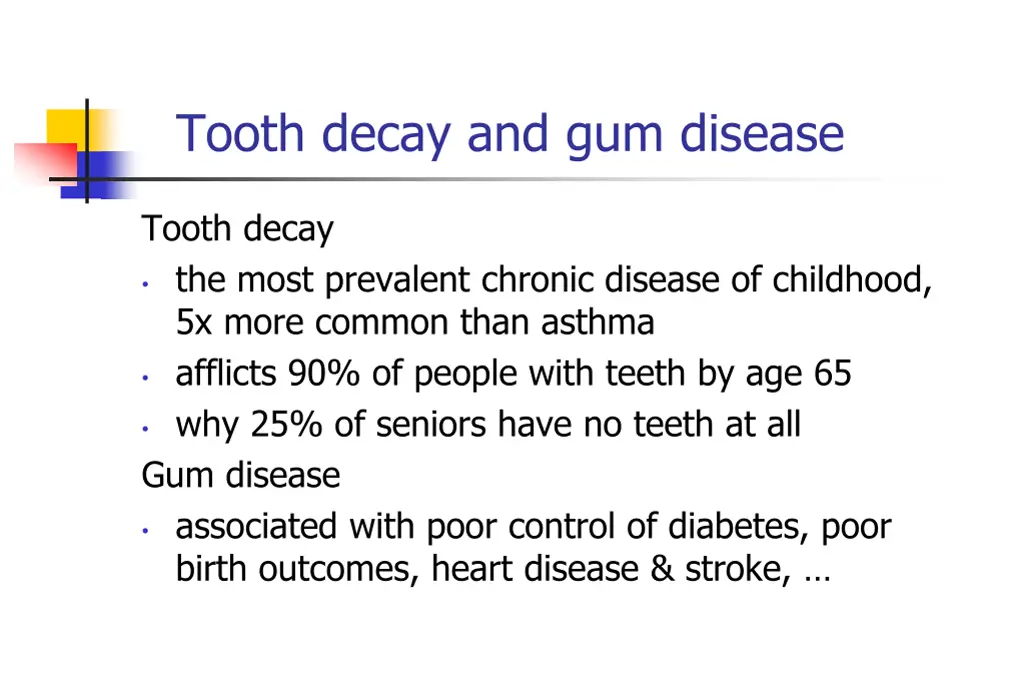 tooth decay and gum disease