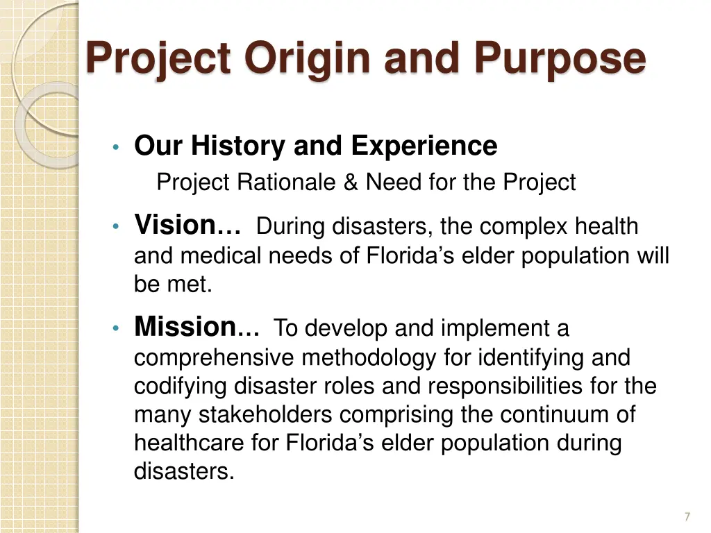 project origin and purpose