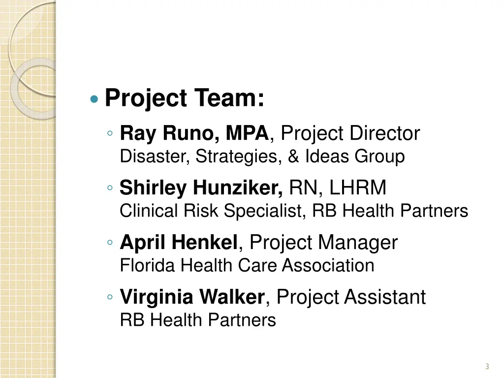 project team ray runo mpa project director