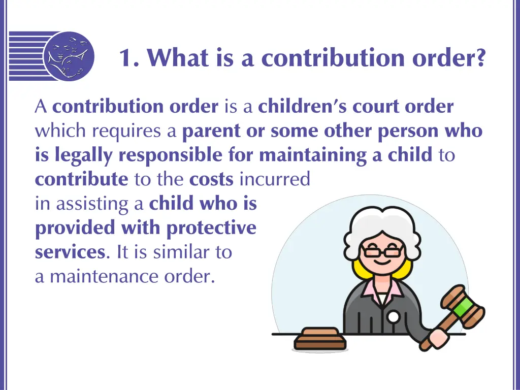 1 what is a contribution order