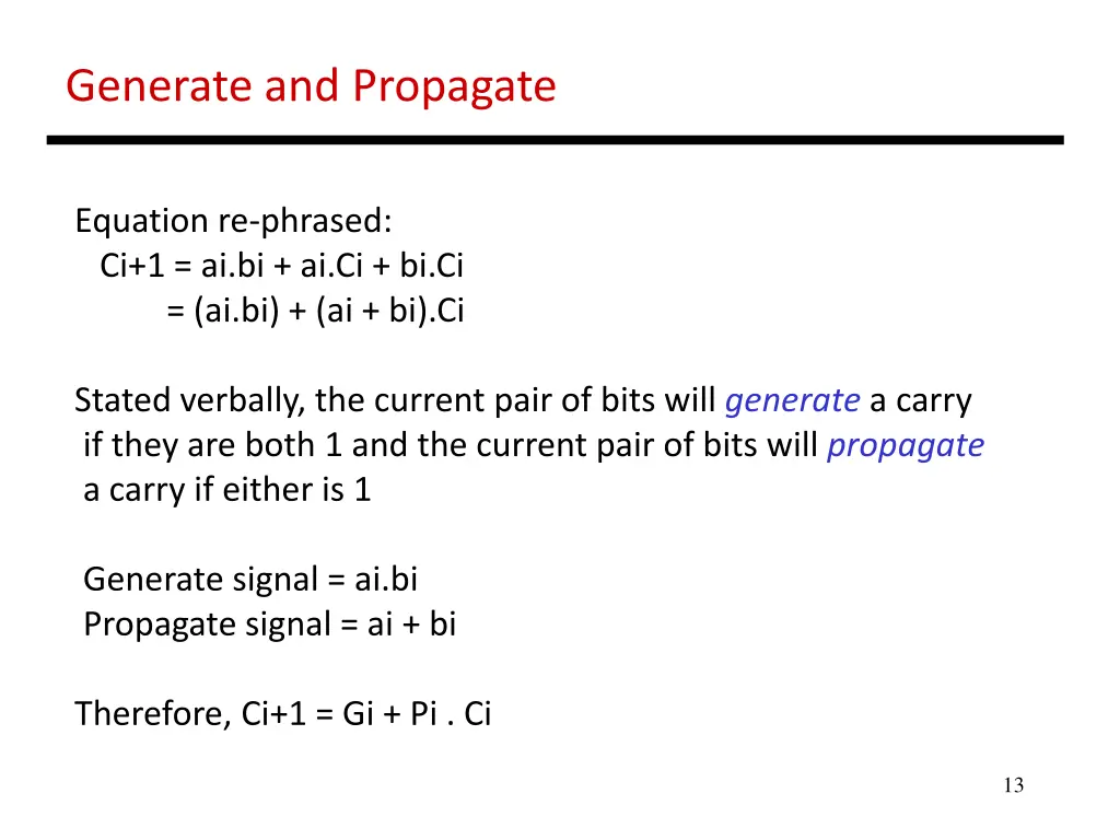 generate and propagate