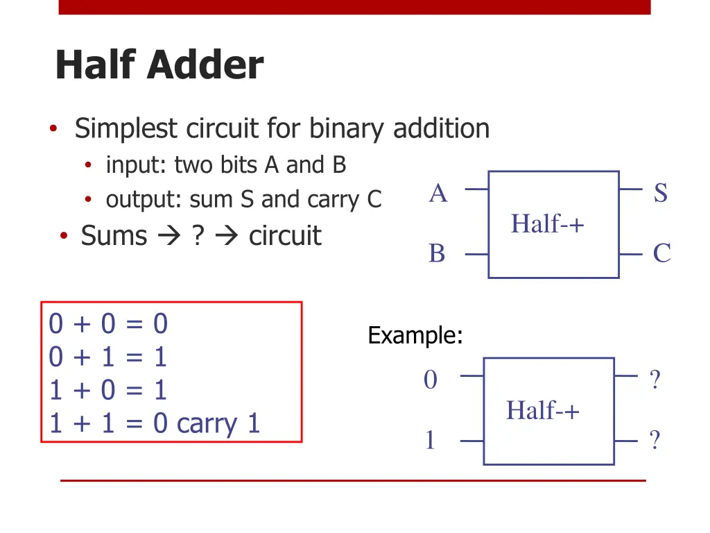 half adder