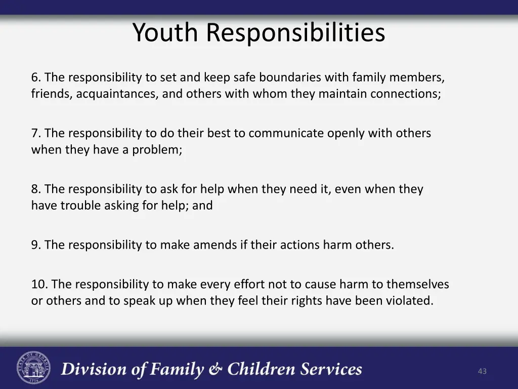 youth responsibilities 1