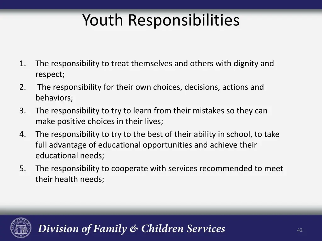 youth responsibilities