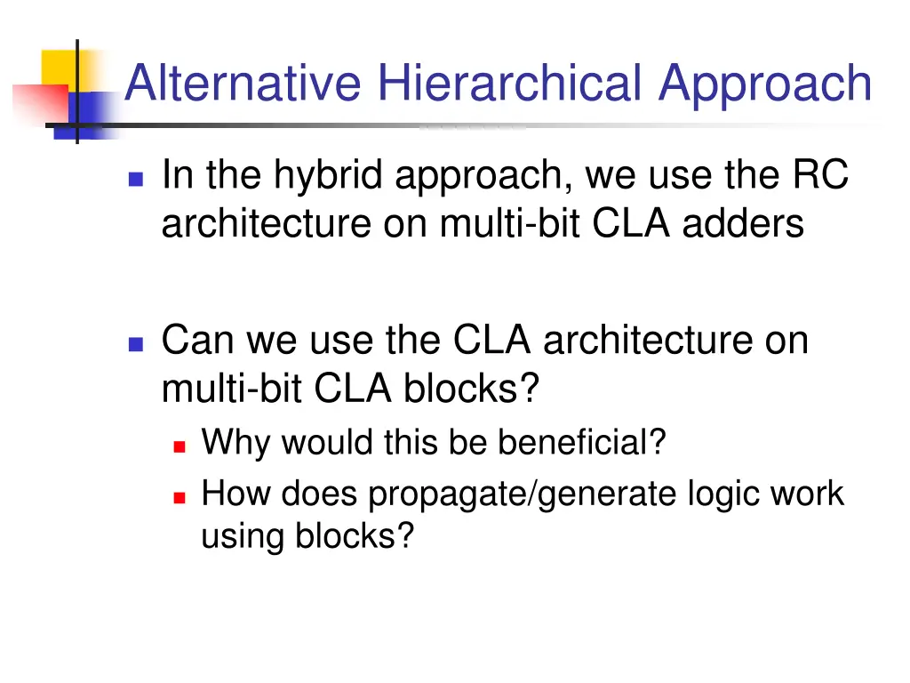 alternative hierarchical approach