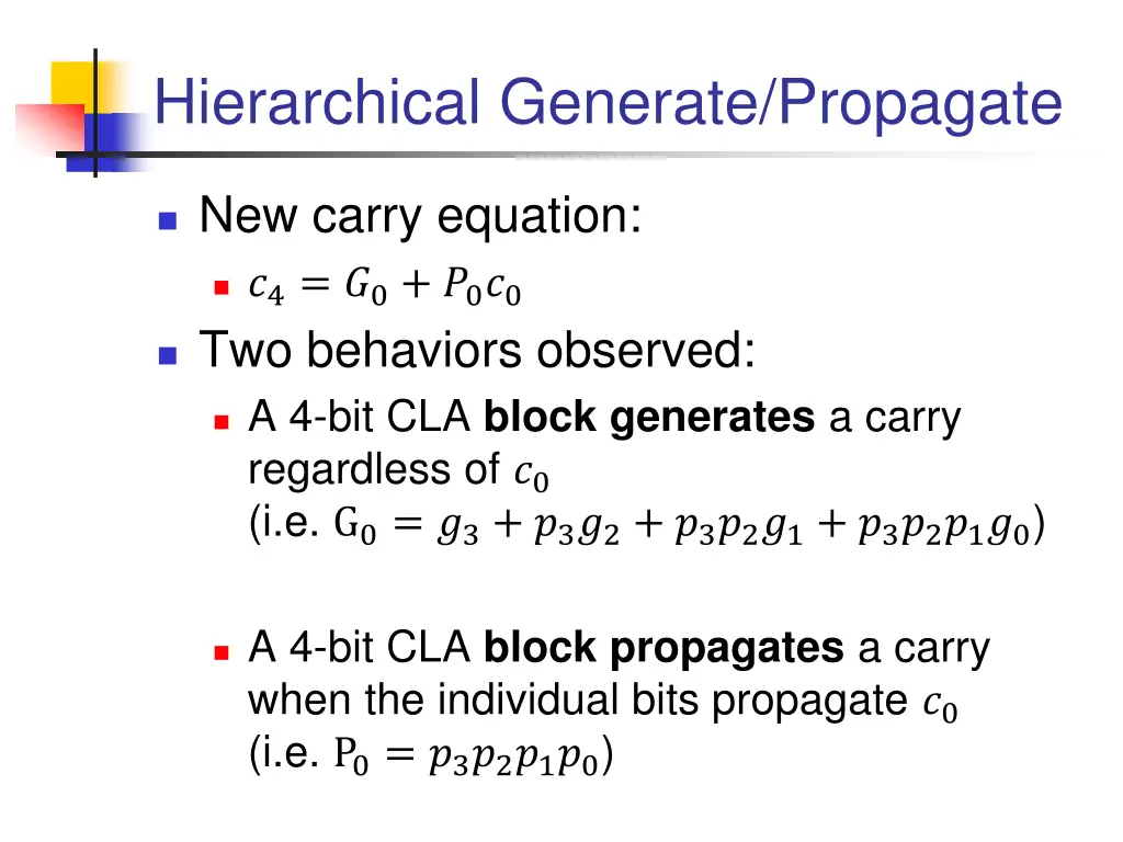 hierarchical generate propagate