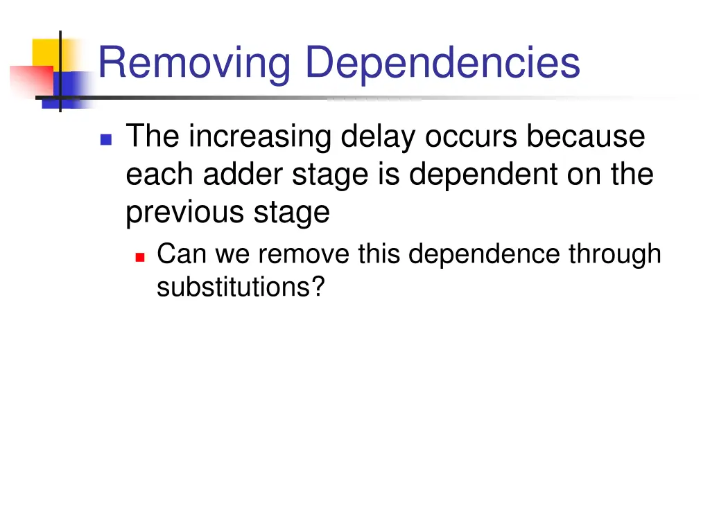 removing dependencies 1