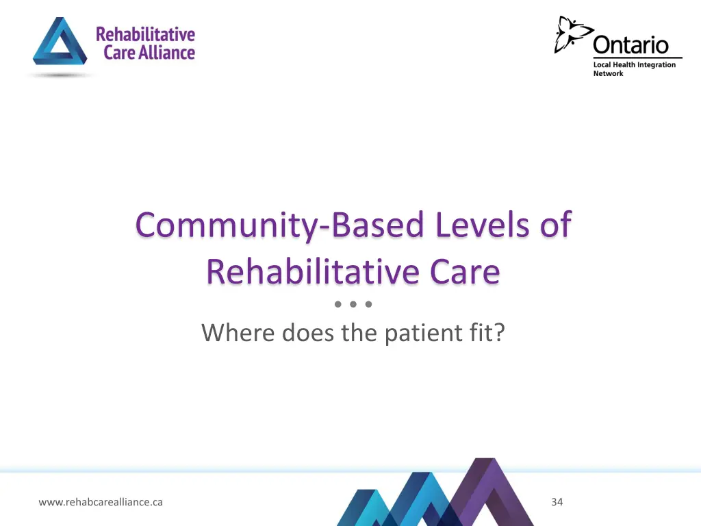 community based levels of rehabilitative care