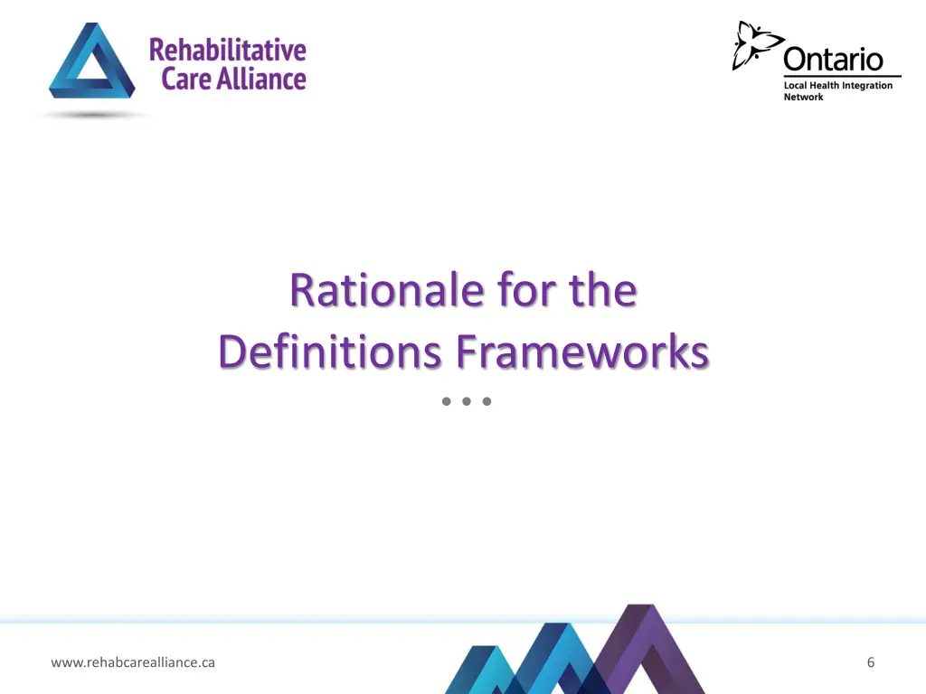 rationale for the definitions frameworks