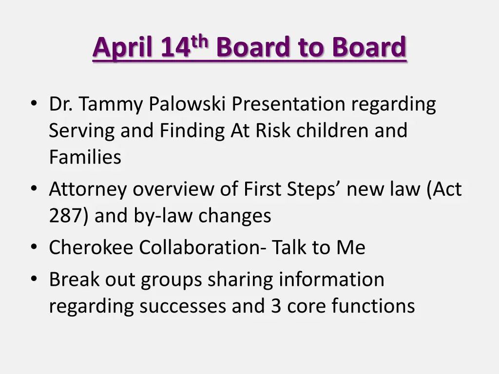 april 14 th board to board