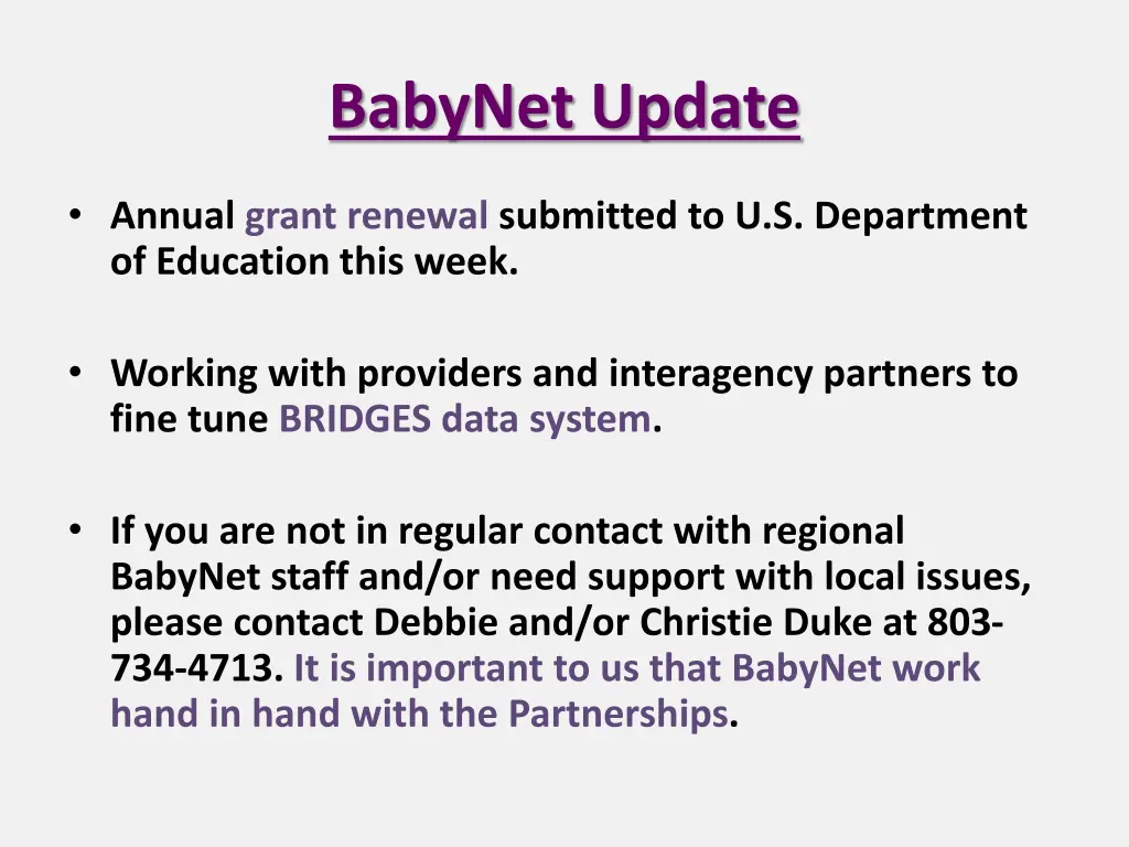 babynet update