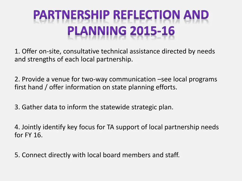 partnership reflection and planning 2015 16