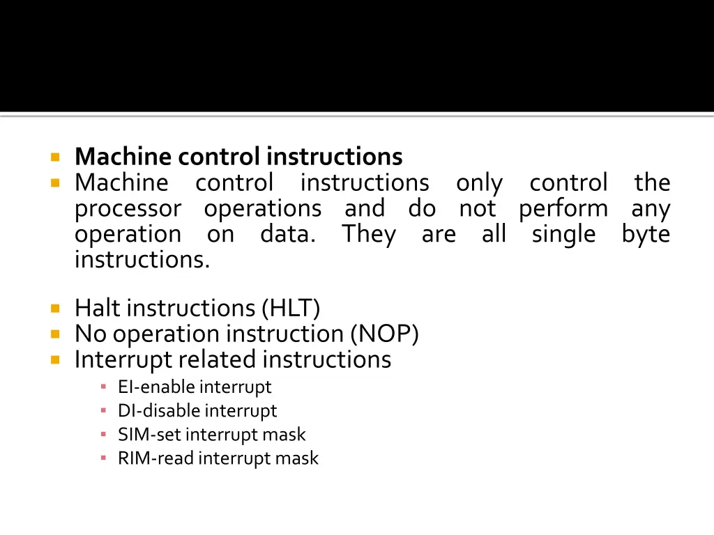 machine control instructions machine control