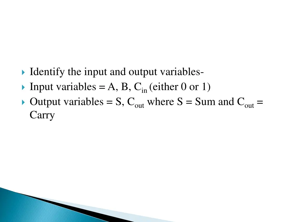 identify the input and output variables input 1