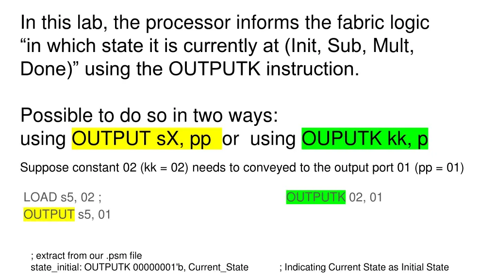 in this lab the processor informs the fabric