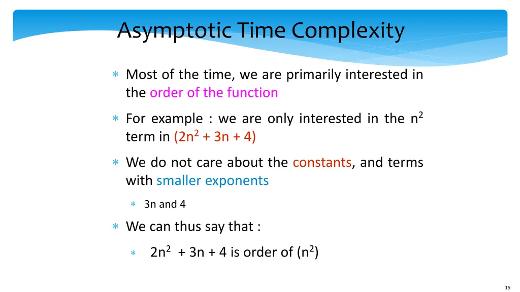 asymptotic time complexity