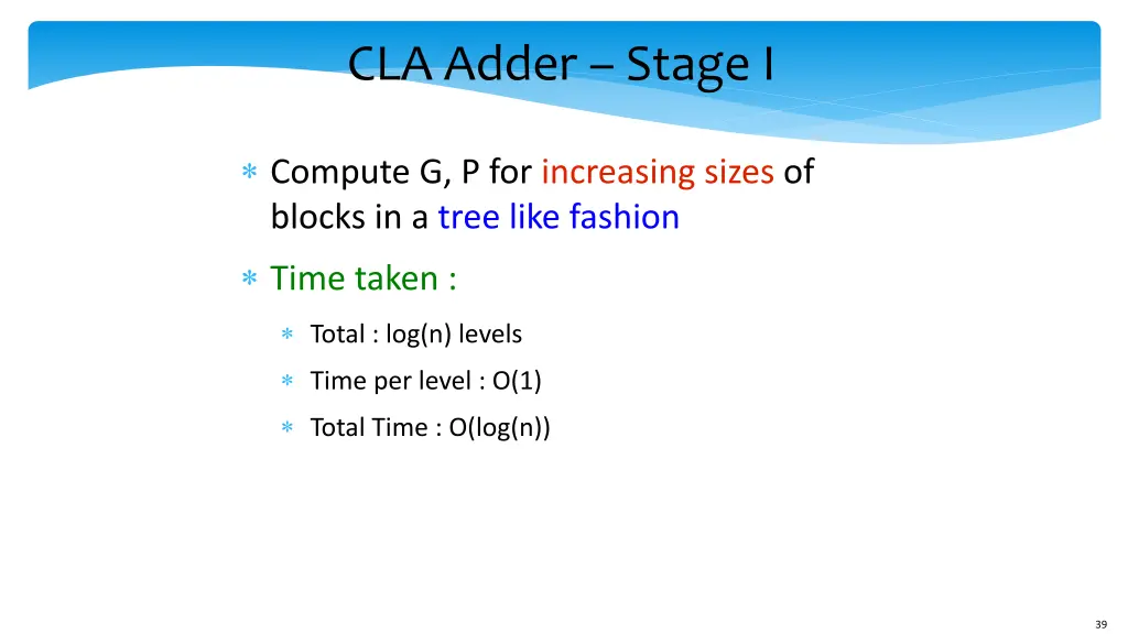 cla adder stage i