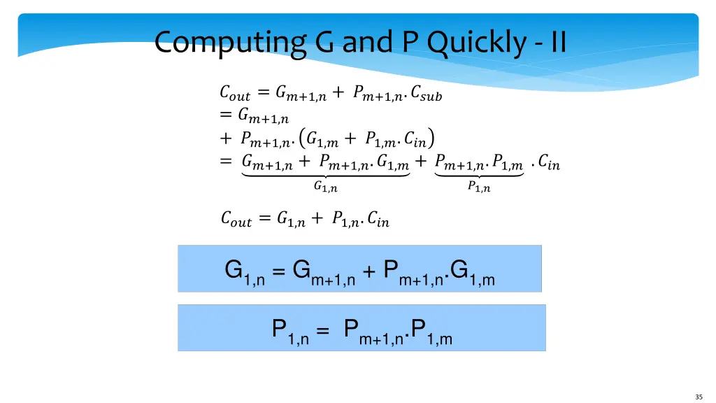 computing g and p quickly ii