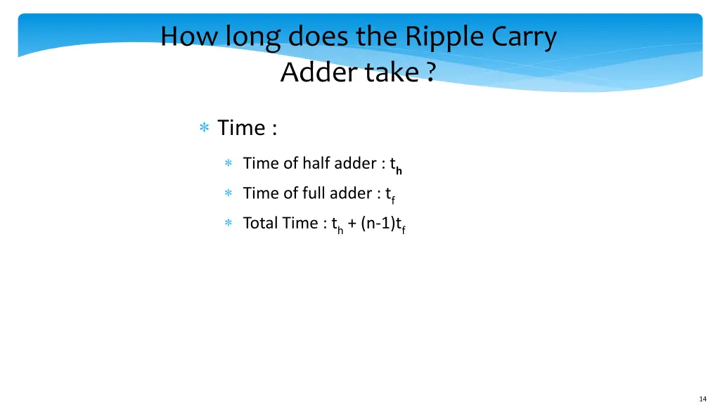 how long does the ripple carry adder take