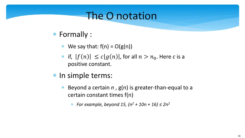 the o notation