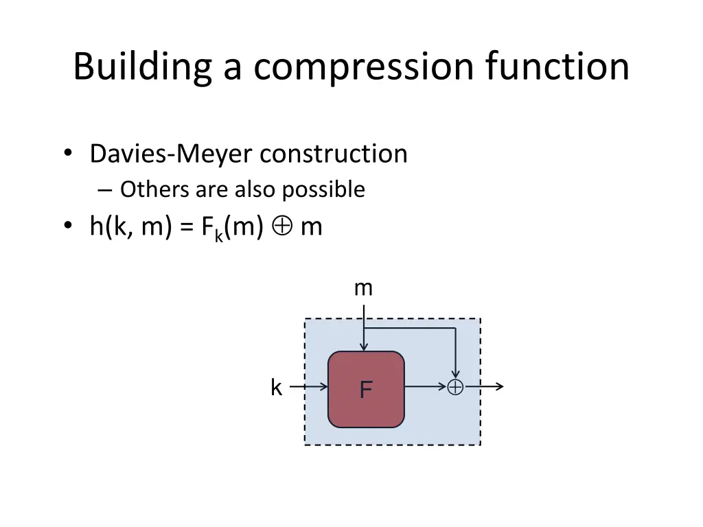 building a compression function