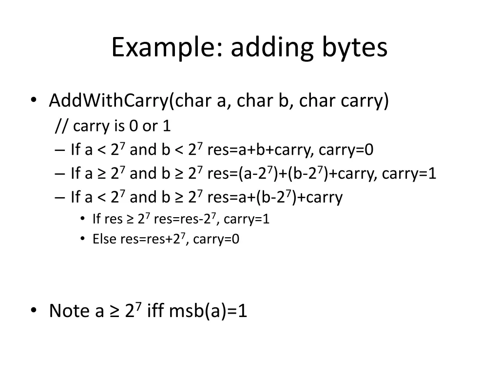 example adding bytes