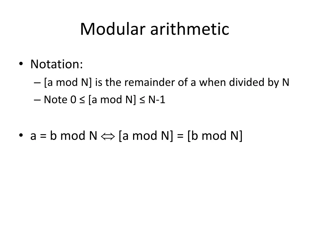 modular arithmetic