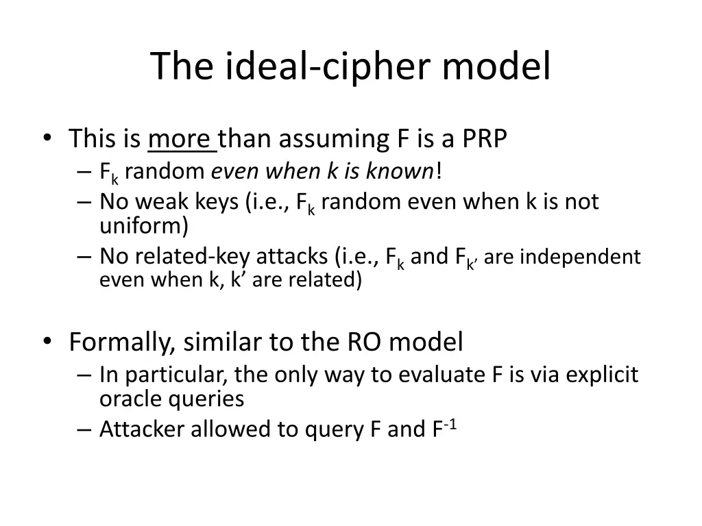 the ideal cipher model