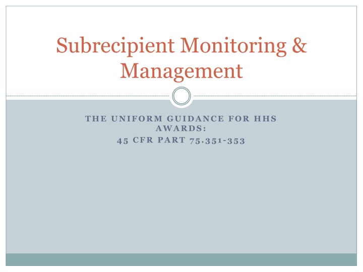 subrecipient monitoring management