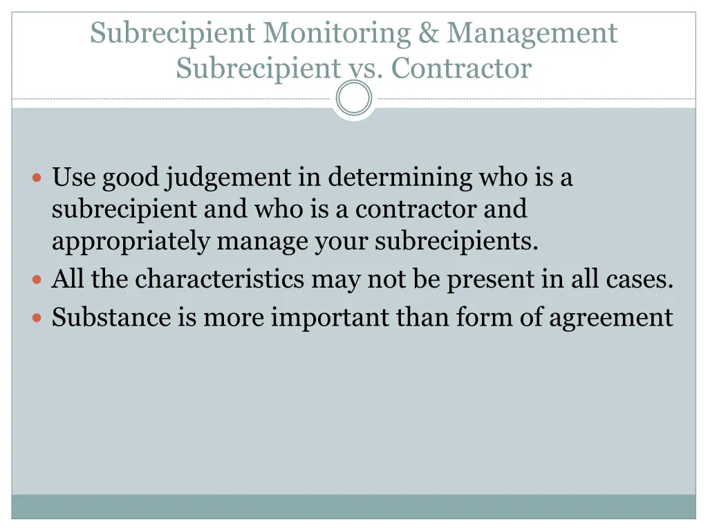 subrecipient monitoring management subrecipient 1