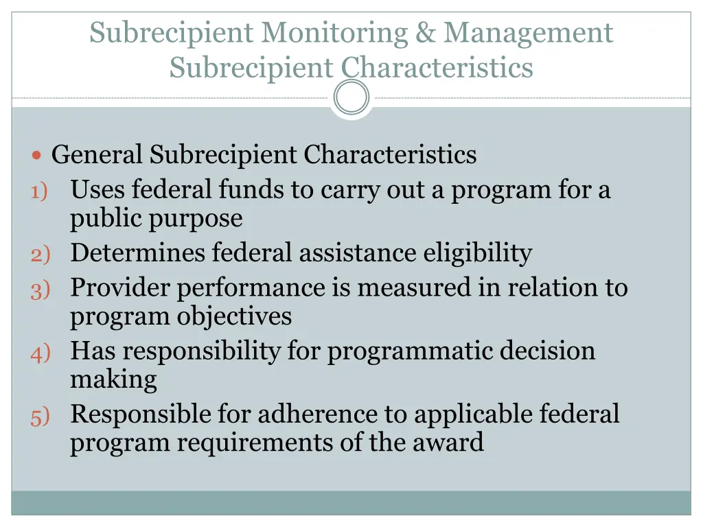 subrecipient monitoring management subrecipient