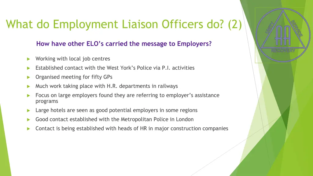 what do employment liaison officers do 2